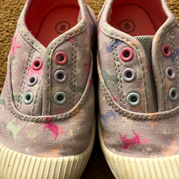 Little Girl Sz 8 Cat & Jack Sneakers Shoes Horses Unicorns Pink Purple Princess - Picture 3 of 3